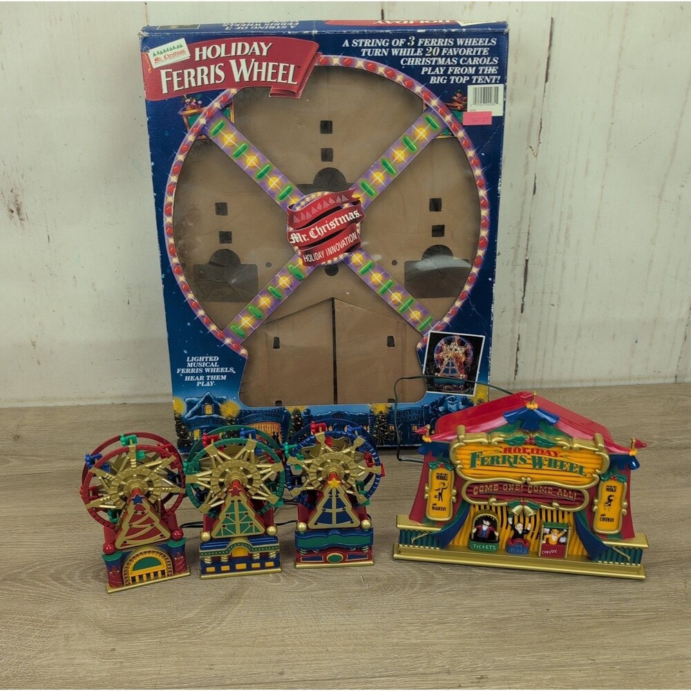 Vintage 1994 Animated Mr Christmas Holiday Ferris Wheel 20 Songs Tested Working